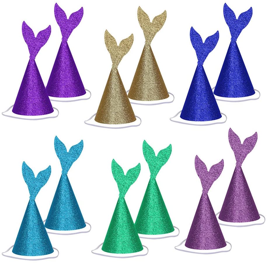 Fonder Mols 12pcs Mermaid Party Hats 