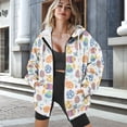 thumbnail image 3 of FOR U DESIGNS Easter Egg Zipper Hoodies for Women Oversized Trendy Hoodie Size XS Lightweight Hooded Zip Up Sweatshirt Women Activewear Tops Long Sleeve Sportswear, 3 of 7