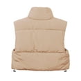 thumbnail image 2 of A2Y Women's Crop Lightweight Sleeveless Warm Padded Outerwear Puffer Vest Khaki XL, 2 of 4