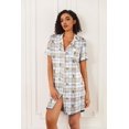 thumbnail image 3 of Ekouaer Womens 2 Pack Button-Down Nightgowns Soft Short Sleeve Sleepshirts Boyfriend Pajama Dress, 3 of 5