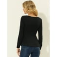 thumbnail image 4 of INSPIRE CHIC Long Sleeve Peplum Ruched Top Black M, 4 of 5