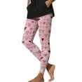 thumbnail image 3 of Visit the JURANMO Store Women's Casual Tight Pants Ankle Length High Waist Yoga Sport Leggings Soft Stretch Gym Running Tights Heart Print Valentines Legging Pink M, 3 of 10