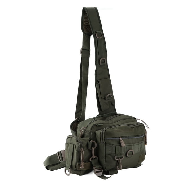 Pack Fishing Tackle Bag Nylon 600D Fishing Gear Sling Pack With Waist Belt  For Outdoor Cycling 