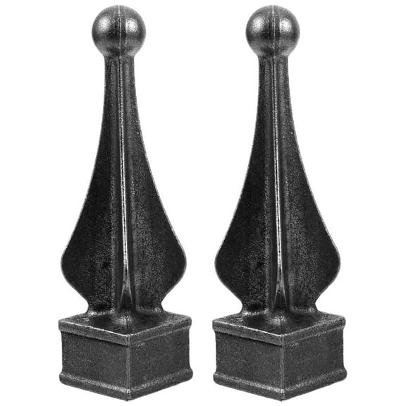 TOYMYTOY 2Pcs Metal Gate Post Finials Fence Topper Finials Decorative Fence Decor Accessories in Black