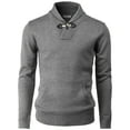 thumbnail image 2 of H2H Mens Casual Slim Fit Pullover Sweaters Long Sleeve Knitted Fabric Mock Neck Button (CMOSWL075), 2 of 6
