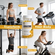 Creatine Monohydrate Gummies for Men & Women, Chewables Creatine Monohydrate for Muscle Strength, Energy Boost, Pre-Workout Supplement-90 Pineapple Gummies