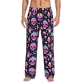 thumbnail image 1 of Balery cartoon Skull rainbow space Pantalones de pijama para hombre, pijama ultraligero, pantalón de descanso-Large, 1 of 6