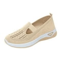 thumbnail image 2 of Orthopedic Shoes for Women,Orthopedic Walking Shoes for Women,New Orthowalkway Womens Shoes,Woven Orthopedic Breathable Walking Sneaker Non-Slip Arch Support Slip on Shoes,Beige,5.5, 2 of 4