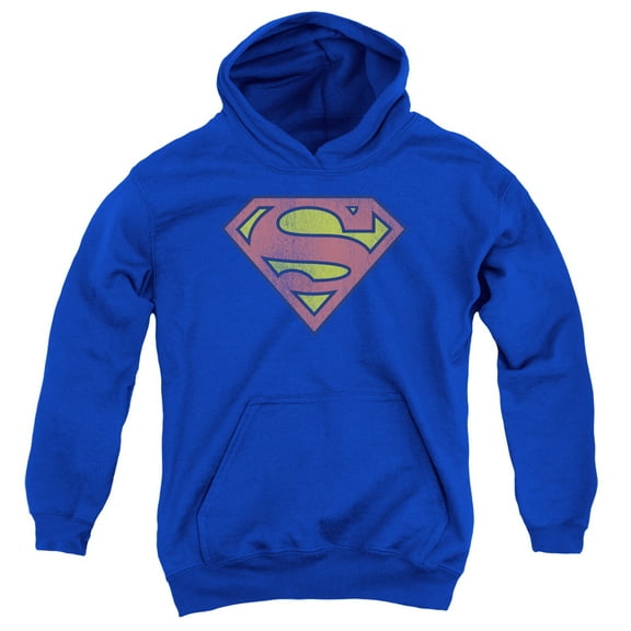 Dc - Retro Supes Logo Distressed - Youth Hooded Sweatshirt - X-Large