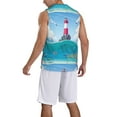 thumbnail image 5 of Easygdp Lighthouse Sea Port Men's Mesh Basketball Jersey Quick Drying Sleeveless Shirts Fitted Muscle Tank Tops Sport Round Neck T-Shirt - 4X-Large, 5 of 9