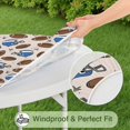thumbnail image 5 of Beige Background Football Helmets Pattern Round Fitted Tablecloth with Elastic Edge,Dining Table Cover Waterproof,Outdoor Round Tablecloth for Camping,Dining,Indoor and Outdoor, 5 of 7