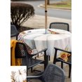 thumbnail image 4 of Outdoor Tablecloth with Umbrella Hole and Zipper, Grey Pumpkins Fall Square Table Cloth 60x60 Inch Waterproof Tablecloth, Botanical Thanksgiving Maple Leaf Picnic Table Cover for Patio Camping, 4 of 7