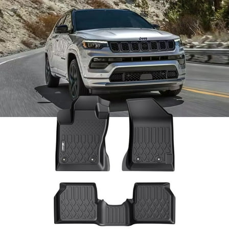 Nilight TPE Floor Mats for Jeep Compass 2017 2018 2019 2020 2021 2022 2023 2024 2025 All Weather Custom Fit Heavy Duty Floor Liners