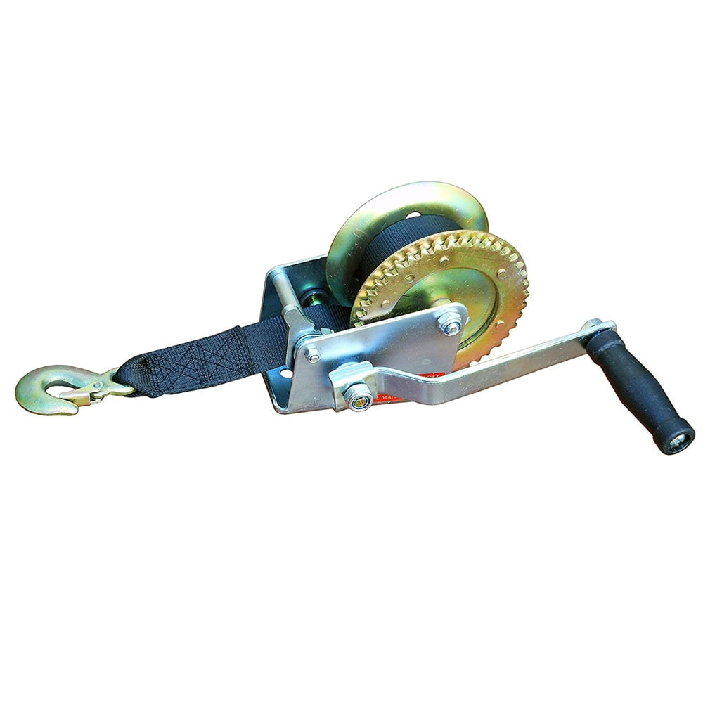 Marine Trailer Crank Hand Winch for Boats 1000 Lbs with Strap Manual