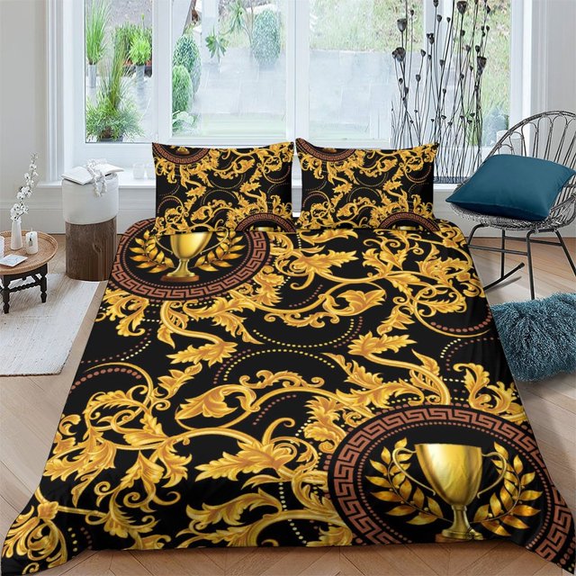 Home Bedding Cover Set Luxury Pattern Duvet Cover Quilt Cover Set Bed Gift Designable,California King (98"x104")