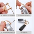 thumbnail image 4 of 2 Pack Genuine Leather Car Keychain, Handmade Knit Sheepskin Key chains for Women, Universal Key Fob Holder with 360 Degree Rotatable, Anti-Lost D-Ring, 4 Keyrings and 2 Screwdriver, 4 of 7