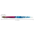 thumbnail image 2 of PANA USA Acrylic Nail Brush Pure Kolinsky Hair Acrylic White Swirl Blue Handle with Pink Ferrule Round Shaped - Size 8, 2 of 3