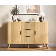 thumbnail image 5 of 47" Natural Sideboard Buffet Cabinet with 3 Drawers, Fluted Modern Buffet Cabinet with Storage, 2 Doors Sideboard Cabinets Accent Credenza for Dining Room, Living Room, Entryway, 5 of 7