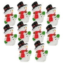 LOLIPPYY 10Pcs Tiny Resin Snowman Figures Cute Tabletop Xmas Party Favors