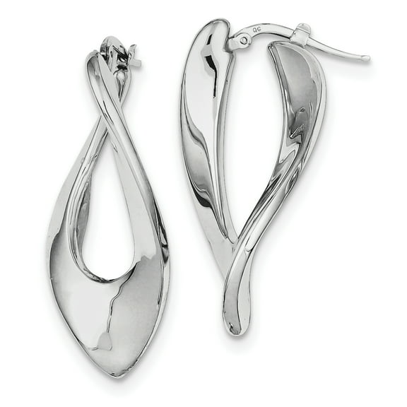 Primal Silver Sterling Silver Rhodium-plated Hollow Twisted Hoop Earrings