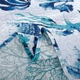 thumbnail image 2 of Green Essen Queen/Full size Bedspread Bedding Lightweight Quilt Microfiber Reversible Coverlet Green grass seahorses Quilt, 2 of 5