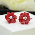 thumbnail image 6 of WHAMVOX Women Earrings with Delicate Design Made of Skin Friendly Resin in Red Color Small Size Perfect for Decor, 6 of 8