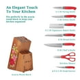 thumbnail image 4 of 11 Piece Stainless Steel Knife Block Set Sweet Rose Red Floral Decor Kitchen Knives, 4 of 5