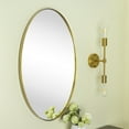 thumbnail image 4 of TEHOME Javell Oval Gold Bathroom Mirror 20" x 30" Metal Framed Vanity, 4 of 6