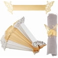 thumbnail image 1 of About 100 Pcs Napkin Rings Butterfly Shape 2 Sizes 2 Colors Flower Foil Paper Napkin Holder Metallic Paper Napkin Rings for Serviette Table Decoration Weddings Party Restaurant, 1 of 7
