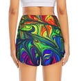 thumbnail image 2 of Lsque Pride Rainbow Printed Women's Running Shorts with Liner Pockets,Elastic Quick Dry Workout Athletic Gym Yoga Shorts,Womens High Waist Shorts-Large, 2 of 9
