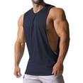 thumbnail image 6 of Difdany Men's Cut Off Shirts Muscular Cut Open Sides Bodybuilding Tank Top Gym Workout T-Shirt Navy M, 6 of 8