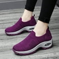 thumbnail image 2 of Sopiago Walking Sneakers for Women Women's Walking Shoes - Sock Sneakers Slip on Mesh Platform Air Cushion Shoes Work Nurse Comfortable Purple,38, 2 of 6