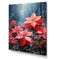 thumbnail image 2 of Designart "Winter s Red and Blue Poinsettias II" Floral & Botanical Canvas Wall Art, 2 of 5