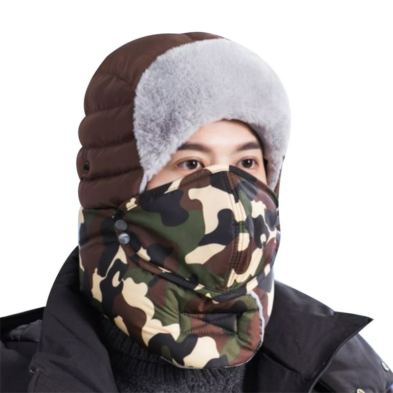 Dress Choice Unisex Winter Warm Windproof Trapper Hat Bomber Caps Thermal  Thick Glasses Lei Feng Hats for Womens Mens Cycling Skiing 