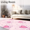 thumbnail image 2 of ODIKA 4'x6' Machine Washable Non-Slip Area Rug, Romantic Cluster with Delicate Petal Motifs and Whimsical Swirls High Traffic Rug with Pad, Pink, 741072, 2 of 8