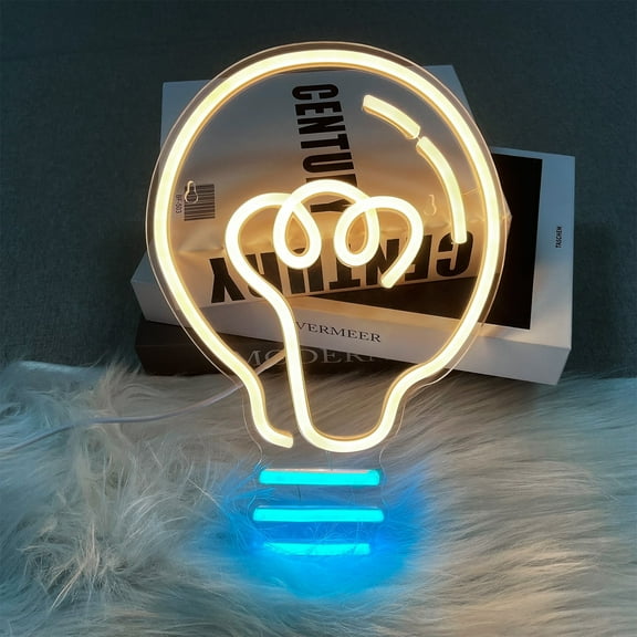 Neon Bulbs Sign Light Up LED Neon Lamp Signs Lights with Dimmer for Boy Girl Kids Room Wall Decor Bar Club Man Cave Gaming Room & Gift Idea