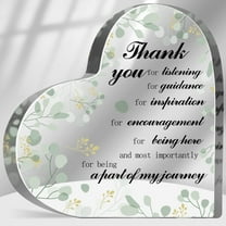 Thank You Gifts, Appreciation Gifts for Friends Coworkers, Thank You Sign Acrylic Heart, Thank You for Listening Guidance Inspiration Sign Plaque Eucalyptus Desk Decor