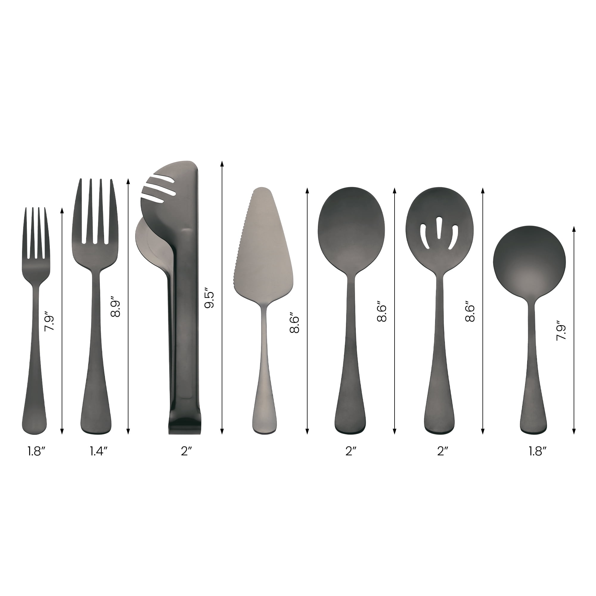 Unique Bargains 10 Piece Silverware Set Stainless Steel Flatware Black 10 Pcs