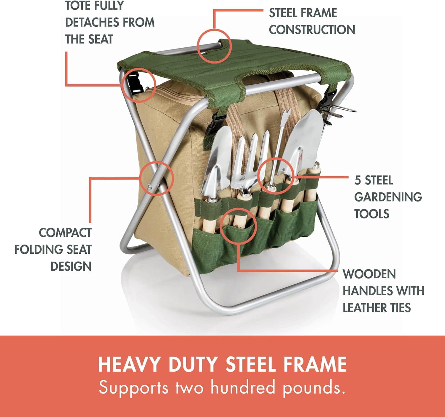 Garden Kneeler and  with Detachable Tote Organizer, Folding Gardening  for Weeding & Yard Work