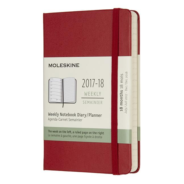 Office School Supplies Office Products Scarlet Red Moleskine 18 Month Weekly Planner Soft Cover Pocket 3 5 X 5 5 Christkindlmarket Com