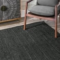 nuLOOM Rigo Hand Woven Farmhouse Jute Runner Rug, 2' 6" x 6', Black