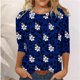 thumbnail image 2 of Camisas Awdenio para mujer, liquidación, blusas de moda para tallas pequeñas, estampadas, mangas 3/4, cuello redondo, blusas casuales, ofertas, 2 of 5