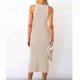 thumbnail image 2 of Women Sleeveless Dress Waist Cut Out Color Contrast Side Split Hip Wrap Summer Dress, 2 of 3