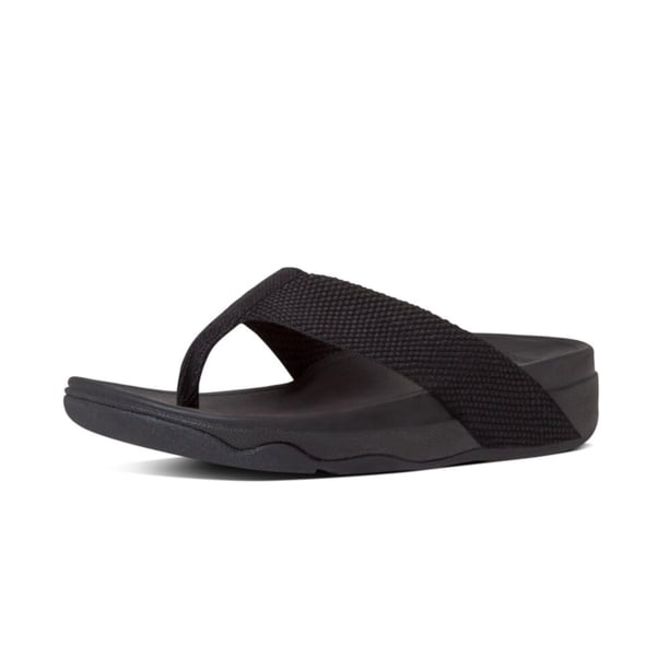 Sandalias Flip Flop FitFlop Surfa con puntera para mujer, color negro, talla 6