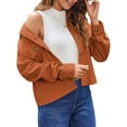 thumbnail image 3 of Qaspx Fashion Jackets for Women Casual Cropped Shackets Fall Button-up Shirts Corduroy Tops, 3 of 6
