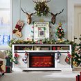 thumbnail image 5 of wow97e Fluted Fireplace TV Stand for TVs Up to 80 Inch with 30" Electric Fireplace, Modern Entertainment Center w/Waveform Panel Sliding Door & Adjustable Shelves for Living Room, 5 of 6