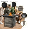 thumbnail image 5 of GZXS Outdoor Propane Fire Pit Table, 28 Inch Patio Gas Fire Table 50,000 BTU Quick-Ignition, Rattan-Look Outdoor Companion w/ Lid (Gray), 5 of 10
