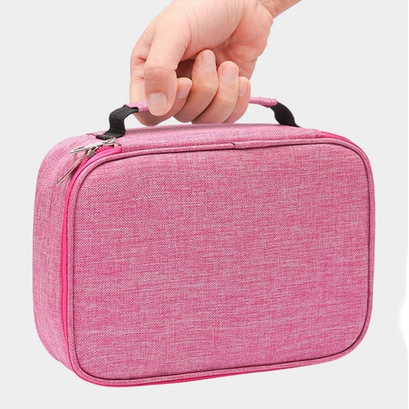 FEOLGEHLY Large Capacity Detachable Color Pencil Case Bag, Portable Handheld Pink Pencil Pouch, Lightweight Waterproof Colored Pen Box with 72 Slots, Organizing for Traveling or Working Outdoors