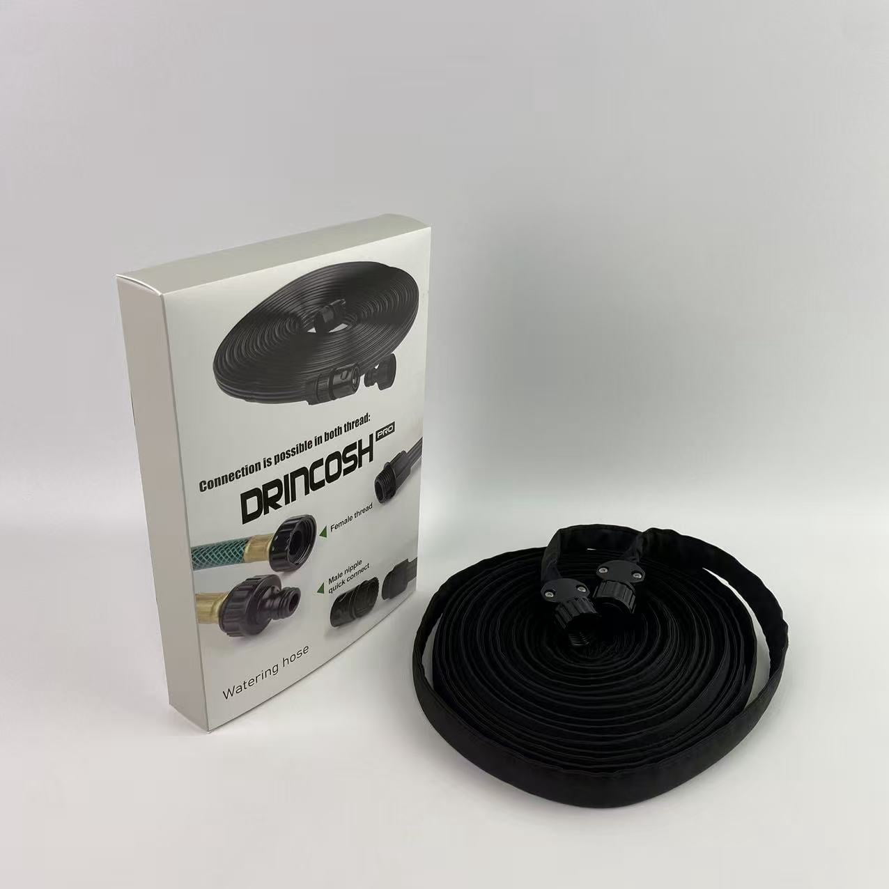 DRINCOSH PRO Watering hose, not of metal,Flat Soaker Hose for Garden Bed,25 50 75ft 50ft*2 1/2" Linkable Consistent Drip Irrigation (50FT)