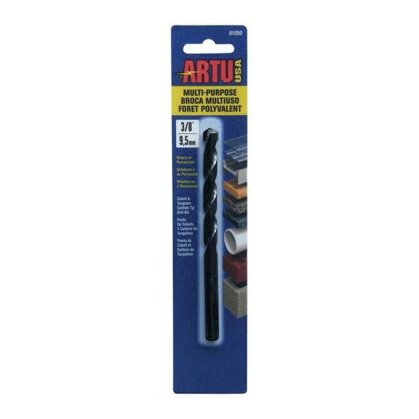 Broca ARTU con punta de carburo de tungsteno de 3/8 pulgadas X 13,3 cm de largo